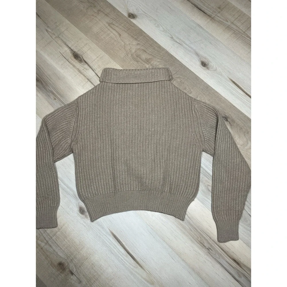 Wilfred Merino Wool Cropped Turtleneck Sweater‎ Beige Chunky Knit XS